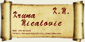 Kruna Mićalović vizit kartica